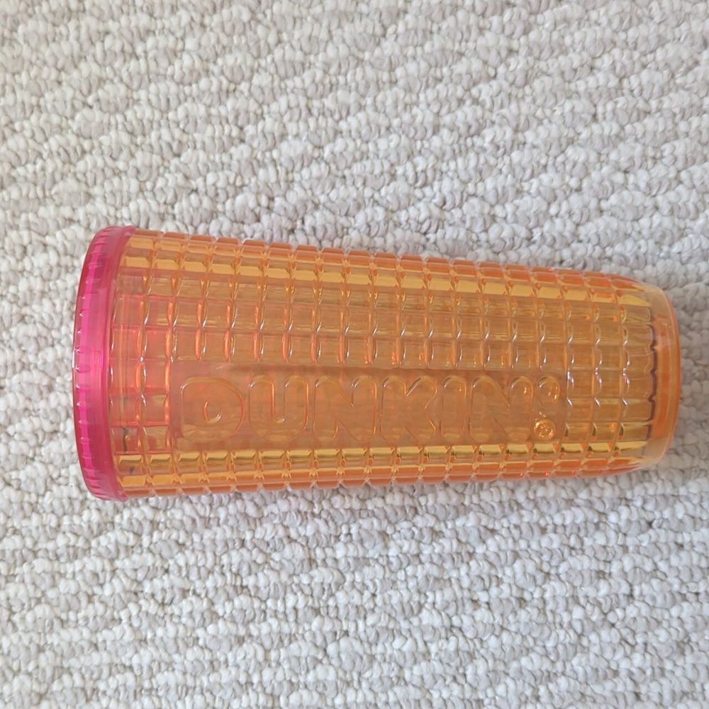Dunkin donuts orange tumbler cup